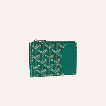 Goyard Bourbon Zipped Card Holder in Green BOURBOPMLTY09CL09P