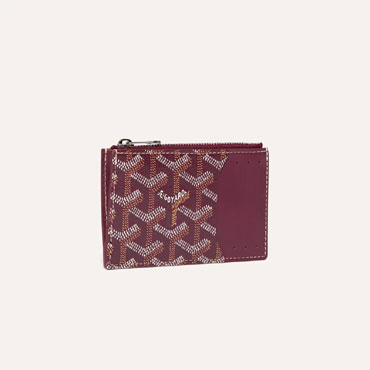 Goyard Bourbon Zipped Card Holder in Burgundy BOURBOPMLTY33CL33P