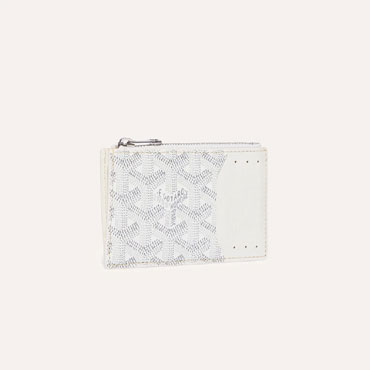 Goyard Bourbon Zipped Card Holder in White BOURBOPMLTY50CL50P