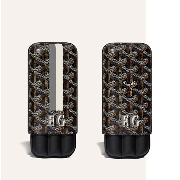 Custom Goyard Etui 3 Cigares Churchill MM Bin Eco in Black CHUBINMMLTY01CL01X