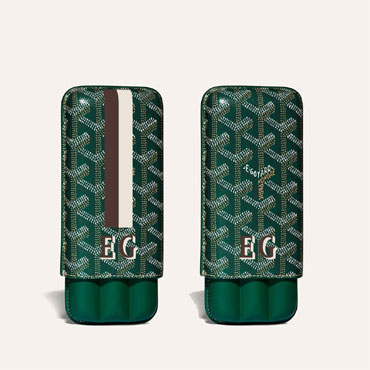 Custom Goyard Etui 3 Cigares Churchill MM Bin Eco in Green CHUBINMMLTY09CL09X
