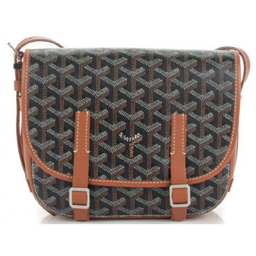 Goyard Chevron Belvedere Pm Messenger Bag Black Brown GOY15112