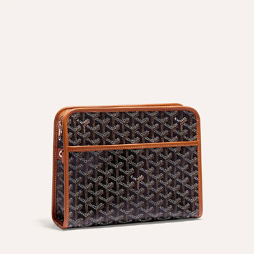 Goyard Jouvence MM Toilet Bag in Black Tan JOUVENMMLTY01CL03P