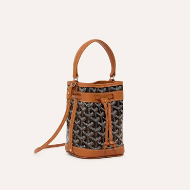 Goyard Petit Flot Mini bucket bag in Black Tan PEFLOTMINTY01CL03P