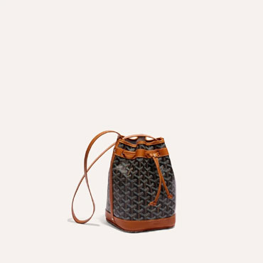 Goyard Petit Flot Bucket Bag in Black Tan PEFLOTPMLTY01CL03P
