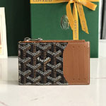 Goyard Bourbon Zipped Card Holder in Black Tan BOURBOPMLTY01CL03P