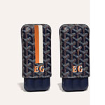 Custom Goyard Etui 3 Cigares Churchill MM Bin Eco in Navy Blue CHUBINMMLTY12CL12X
