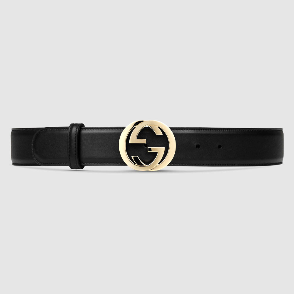 Gucci Leather belt with interlocking G 370543 AP00G 1000: Image 1