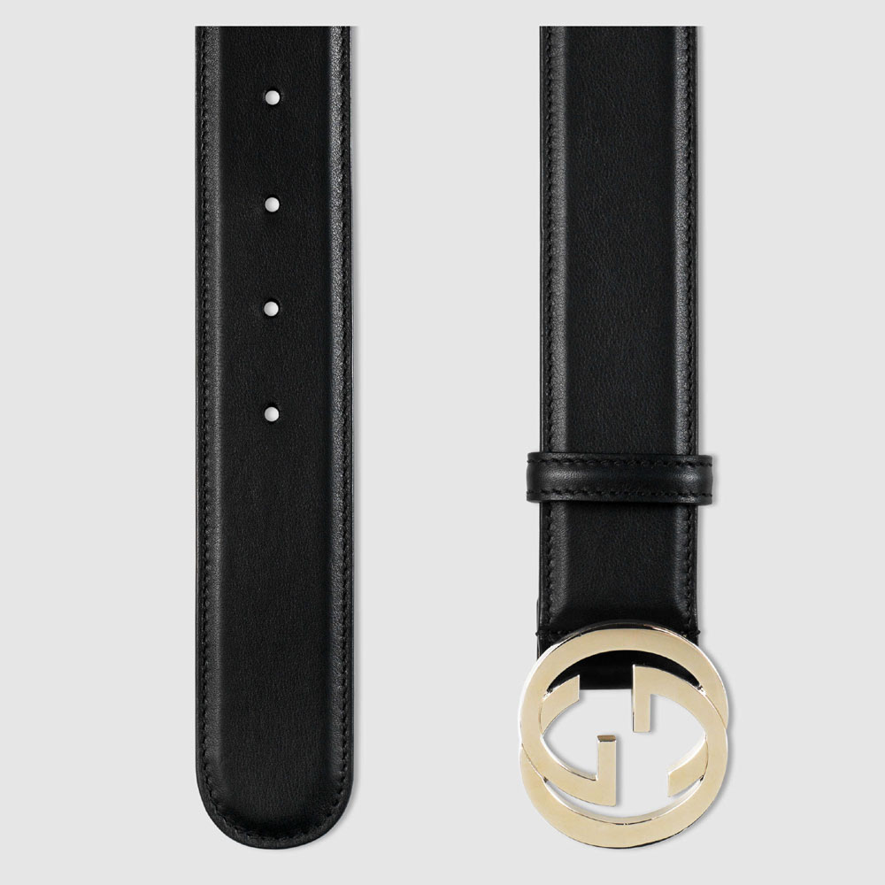 Gucci Leather belt with interlocking G 370543 AP00G 1000: Image 2