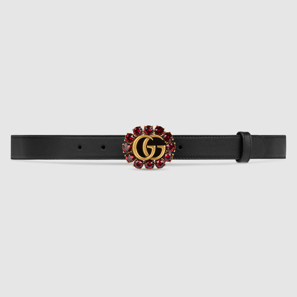 Gucci Leather belt with Double G and crystals 501175 AP0IT 8230: Image 1