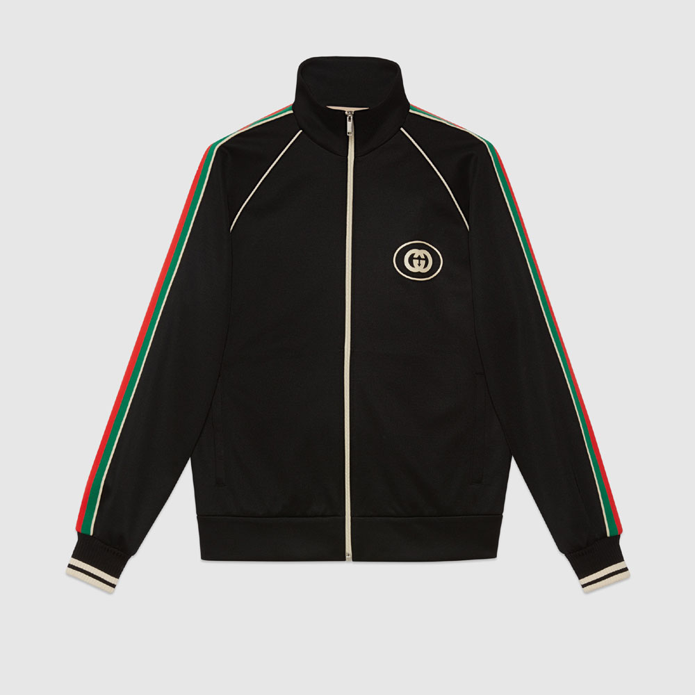 Gucci Technical Jersey Zip Jacket In Black 696802 XJEES 1152: Image 1