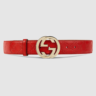 Guccissima belt with interlocking G 114876 AA61G 6523