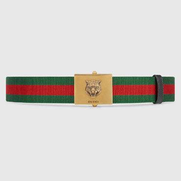 Gucci Embroidered Web belt 437498 H1FIT 8476