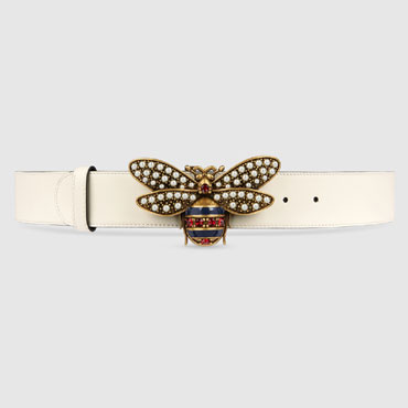 Gucci Queen Margaret leather belt 499637 0GUDT 9075