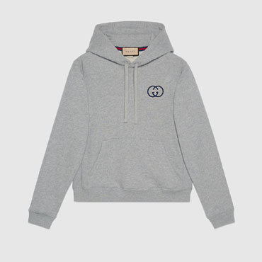 Gucci Cotton Jersey Hooded Sweatshirt In Gray 756649 XJFWA 1037