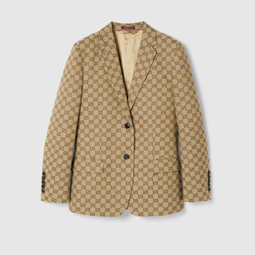 Gucci GG Canvas Jacket In Camel And Ebony 785972 ZAF4S 2190