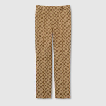 Gucci GG Canvas Pant In Camel And Ebony 786389 ZAF4S 2190