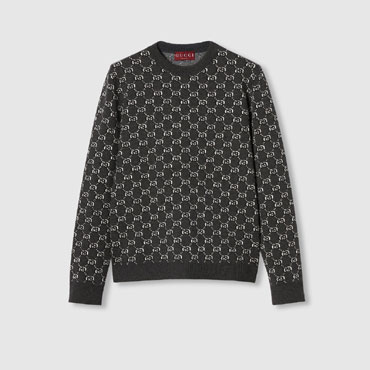 Gucci Wool Jacquard Sweater With GG Shadow 794503 XKEAP 1150