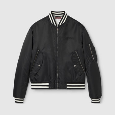 Gucci Reversible Nylon Bomber Jacket In Black 794816 ZAREC 1043