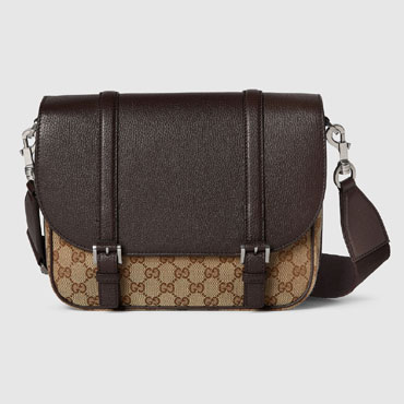 Gucci GG Crossbody Bag In Beige And Ebony GG Canvas 794872 FADMZ 9844