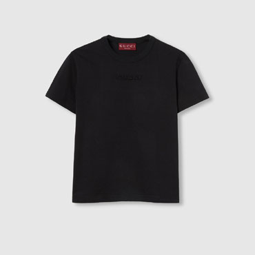 Gucci Embroidered Cotton Jersey T-shirt In Black 798764 XJGYY 1000