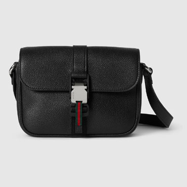 Gucci Super Mini Shoulder Bag In Black Leather 800313 AADYK 1060