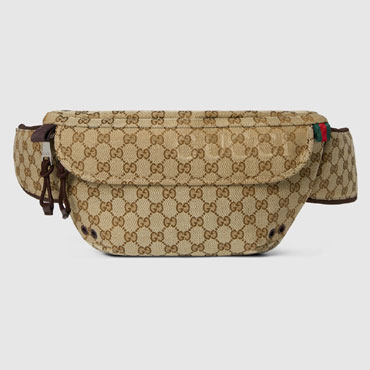 Gucci Small GG Belt Bag In Beige And Ebony GG Canvas 804262 FADUK 9853