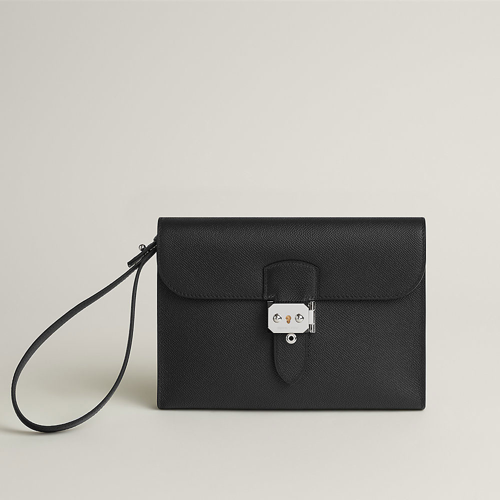 Hermes Sac a Depeches 24 pouch in Black H086415CK89: Image 1