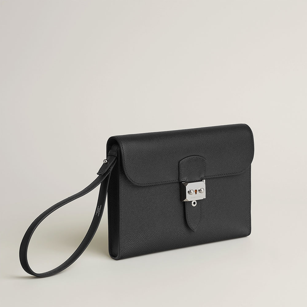 Hermes Sac a Depeches 24 pouch in Black H086415CK89: Image 2