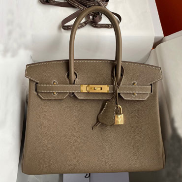Hermes 25cm Birkin Bag in Etoupe Togo Gold Hardware