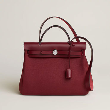 Hermes Herbag Zip 31 bag in Burgundy H078971CKCQ