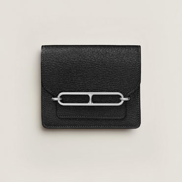 Hermes Roulis Slim wallet in Black H082213CK89