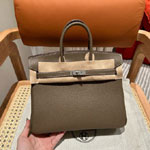 Hermes 25cm Birkin Bag in Etoupe Togo in Palladium