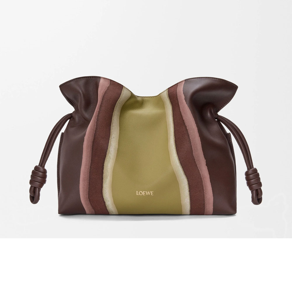 Loewe Medium Flamenco clutch Landscape in nappa calfskin Brown A411FC1XCX 0017: Image 1