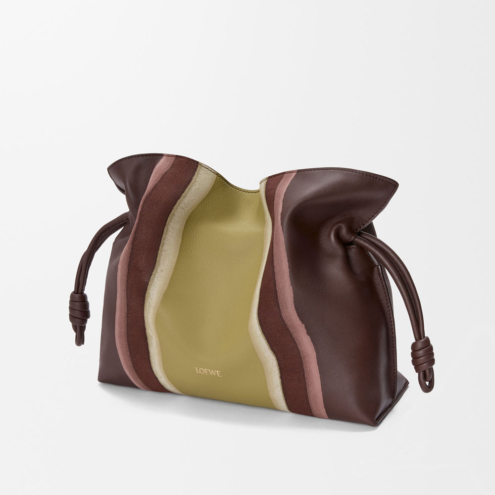 Loewe Medium Flamenco clutch Landscape in nappa calfskin Brown A411FC1XCX 0017: Image 2