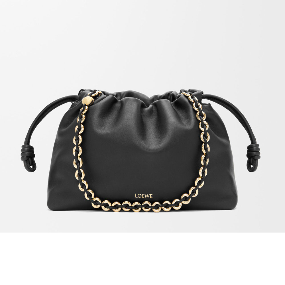 Loewe Medium Flamenco purse in mellow nappa lambskin Black A411FCRX02 1100: Image 1