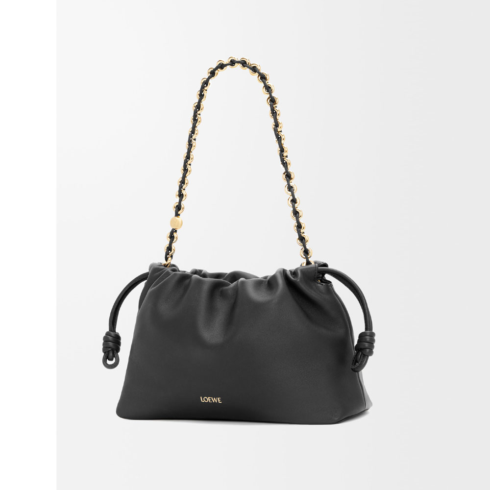 Loewe Medium Flamenco purse in mellow nappa lambskin Black A411FCRX02 1100: Image 2