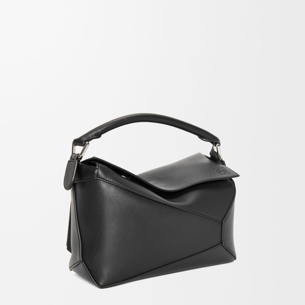 Loewe Small Puzzle Edge bag in classic calfskin Black A510P60X41 1100: Image 2