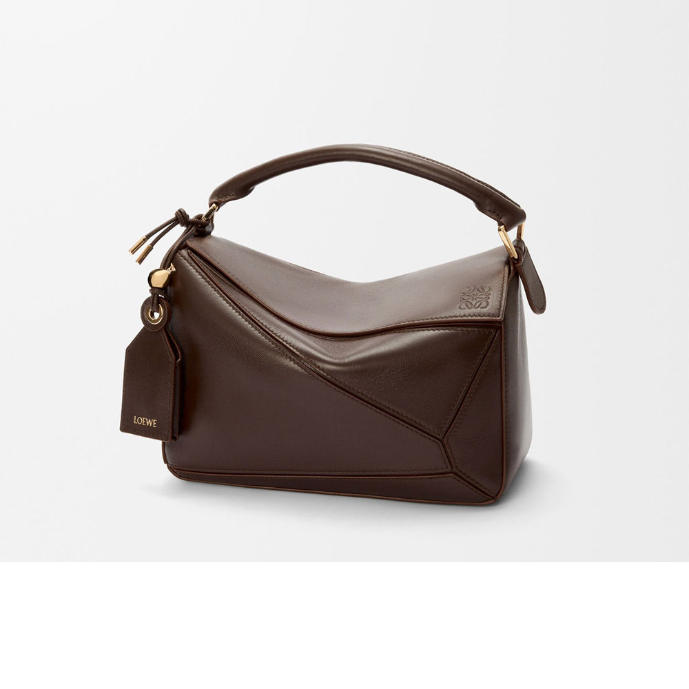 Loewe Small Featherlight Puzzle bag in nappa lambskin Brown A510PLSX01 0018: Image 1