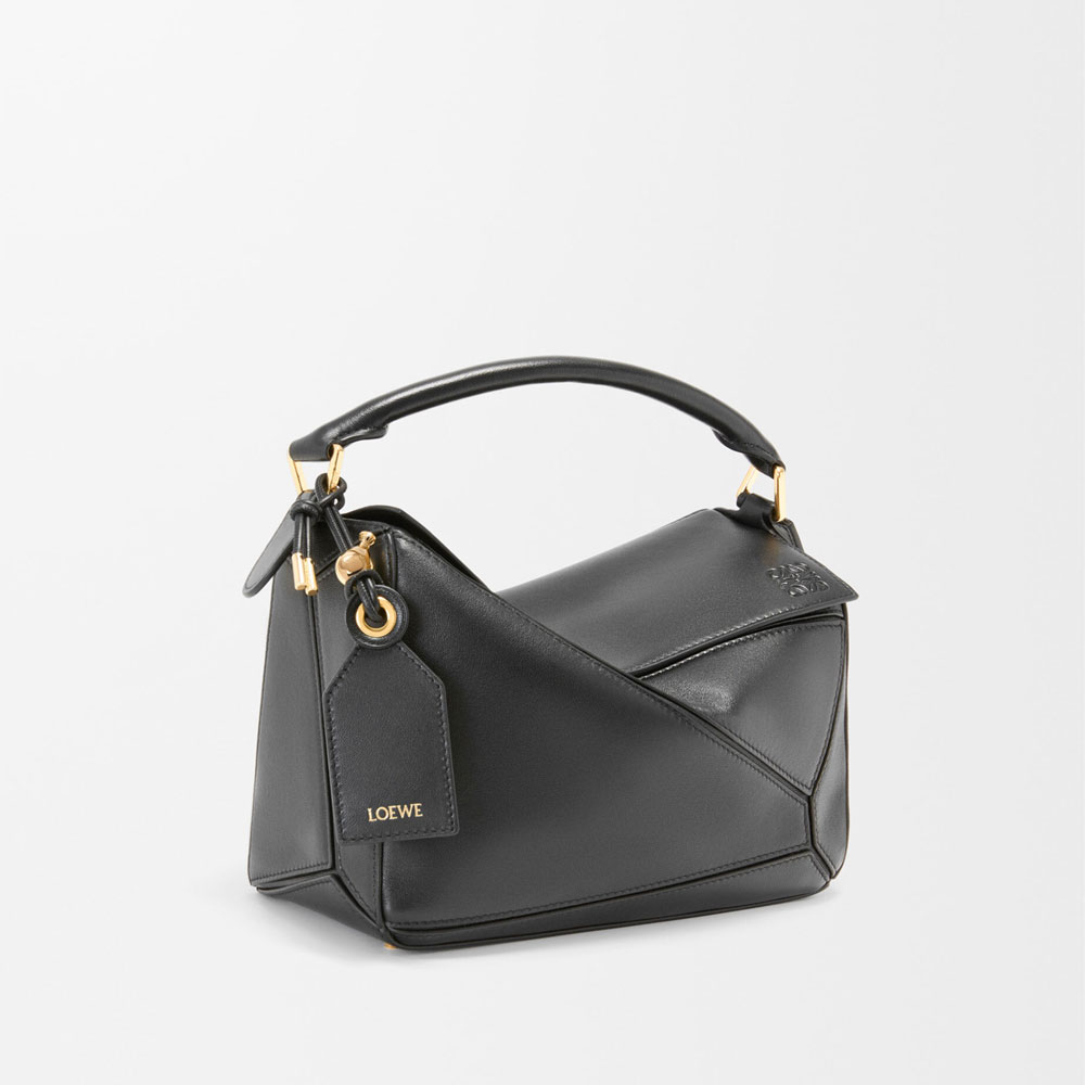 Loewe Small Featherlight Puzzle bag in nappa lambskin Black A510PLSX01 1100: Image 2