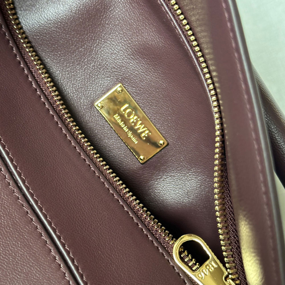 Loewe Small Featherlight Puzzle bag in Burgundy nappa A510PLSX01 7240: Image 4