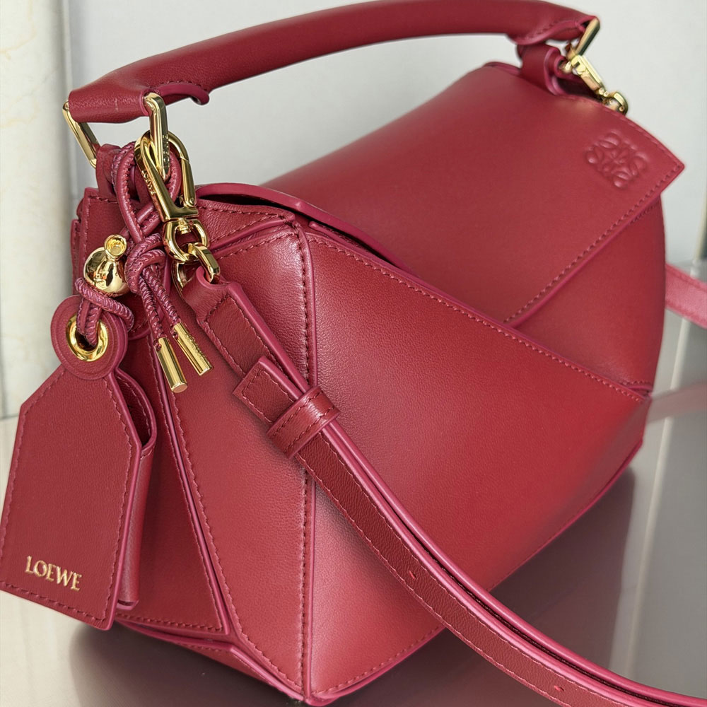 Loewe Small Featherlight Puzzle bag in Red nappa A510PLSX01 7885: Image 2
