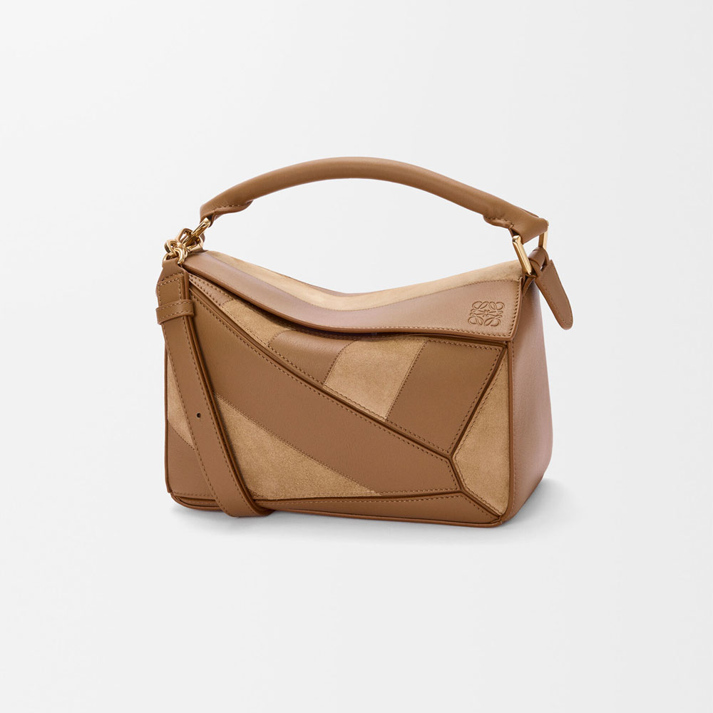 Loewe Small Puzzle bag in classic calfskin and suede Brown A510S21XBR 3980: Image 1
