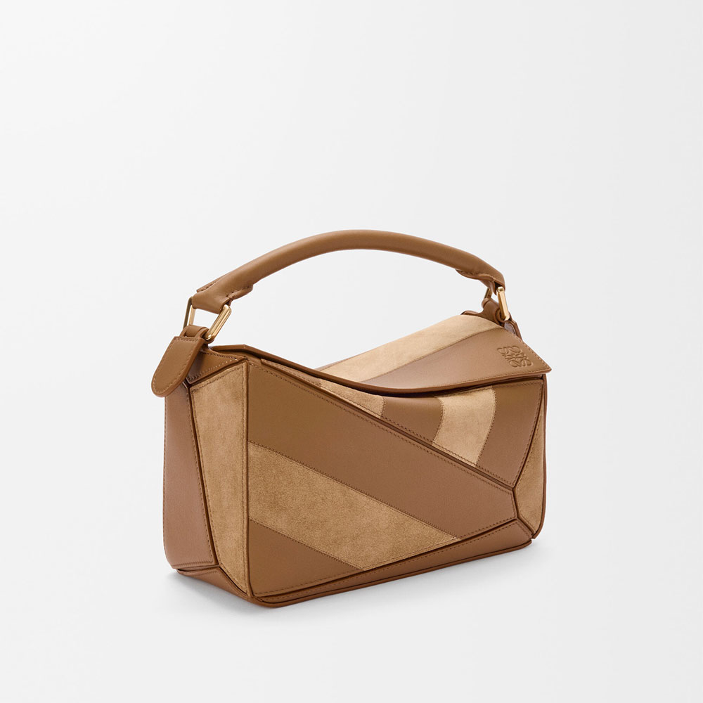 Loewe Small Puzzle bag in classic calfskin and suede Brown A510S21XBR 3980: Image 2