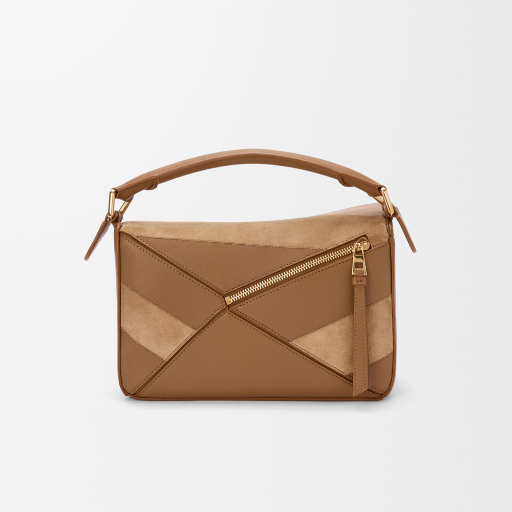 Loewe Small Puzzle bag in classic calfskin and suede Brown A510S21XBR 3980: Image 4