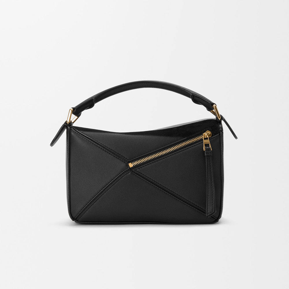 Loewe Small Puzzle bag in classic calfskin and suede Black A510S21XCF 1100: Image 4