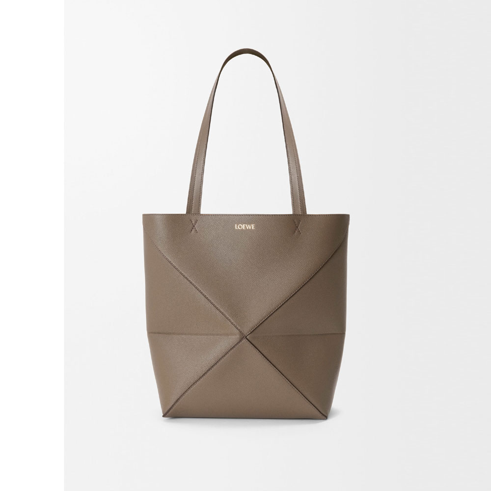 Loewe Medium Puzzle Fold tote in soft grained calfskin Brown A779G50X89 3170: Image 1