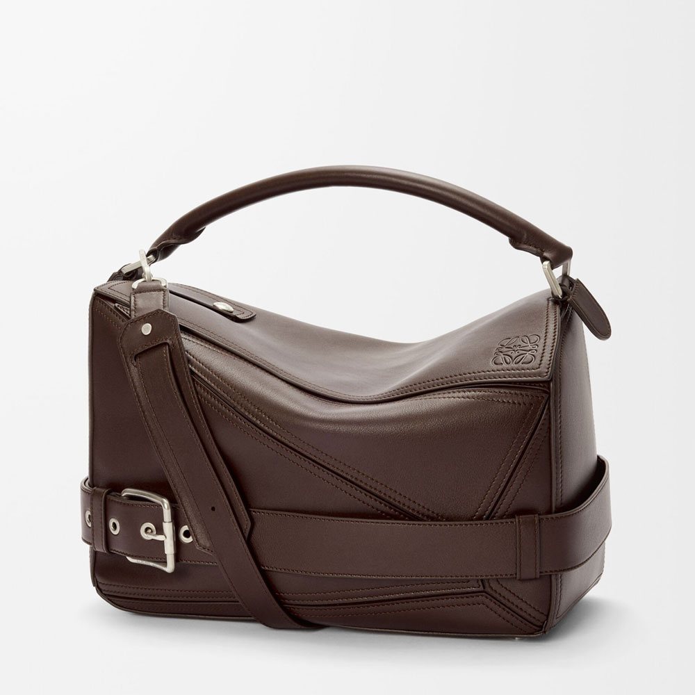 Loewe Large Puzzle Biker bag in shiny calfskin Brown B510BP1X01 0018: Image 1