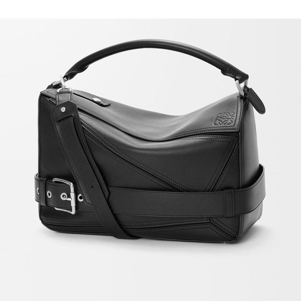 Loewe Large Puzzle Biker bag in shiny calfskin Black B510BP1X01 1100: Image 1