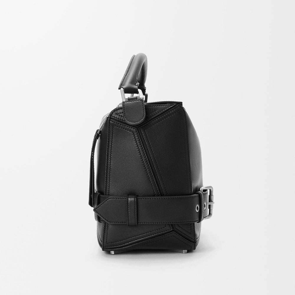 Loewe Large Puzzle Biker bag in shiny calfskin Black B510BP1X01 1100: Image 3